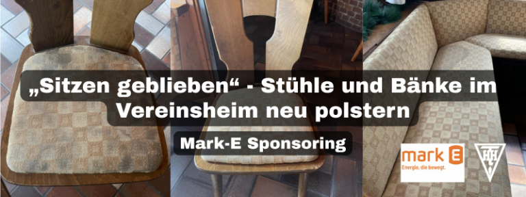 Sitzen geblieben“ - Stühle und Bänke im Vereinsheim neu polstern