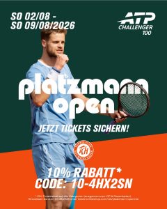Mehr über den Artikel erfahren Erlebe Weltklasse-Tennis live bei den platzmann open 2026!